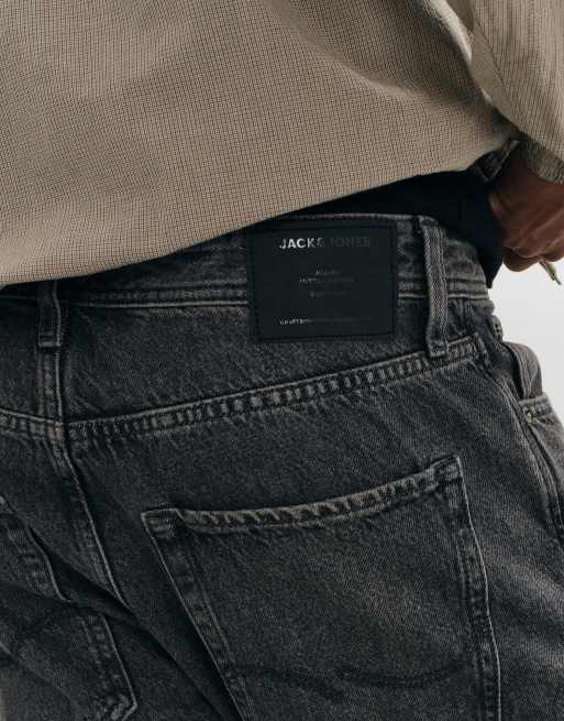 Jack & Jones – Chris – Svarta, raka jeans med tvättad finish , 2 av 5