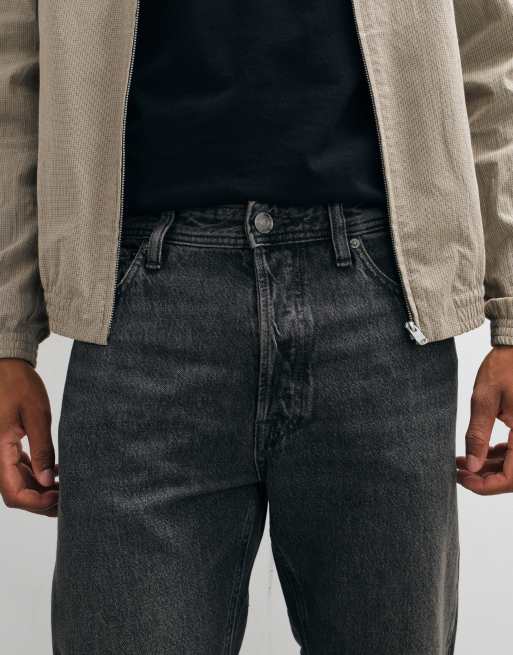 Jack & Jones – Chris – Svarta, raka jeans med tvättad finish , 3 av 5