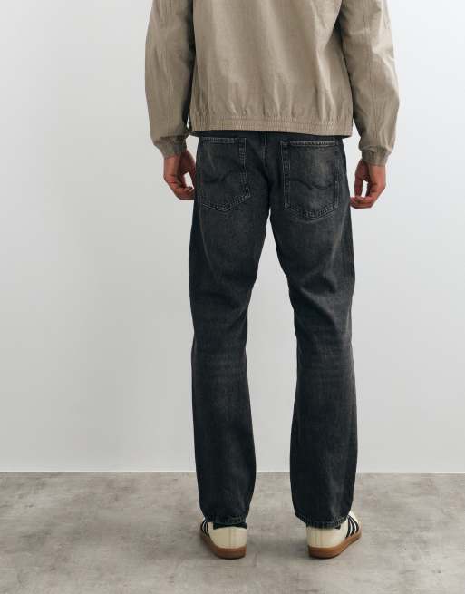 Jack & Jones – Chris – Svarta, raka jeans med tvättad finish , 4 av 5