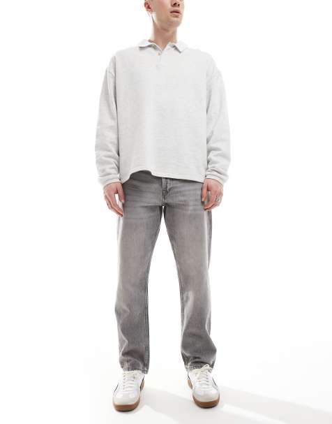 Jack & Jones – Chris – Szare jeansy o prostym kroju z efektem sprania - view 1