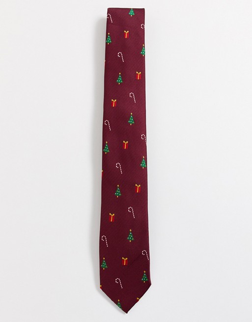 Jack & Jones Christmas tie in red