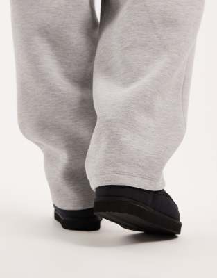 Jack & Jones Chunky Faux Suede Slipper Boots In Black