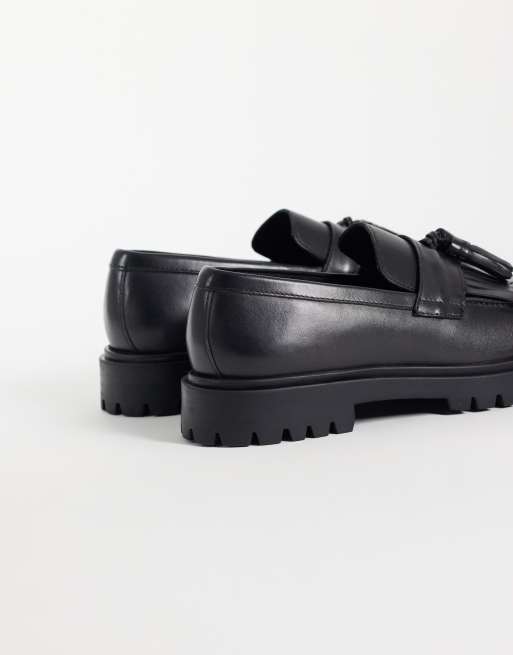 Jack & Jones chunky loafers med kvast i sort, 4 af 4
