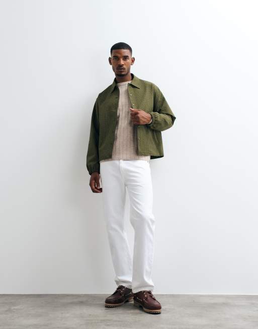 Jack & Jones chunky ribstrikket striktrøje i beige, 4 af 5