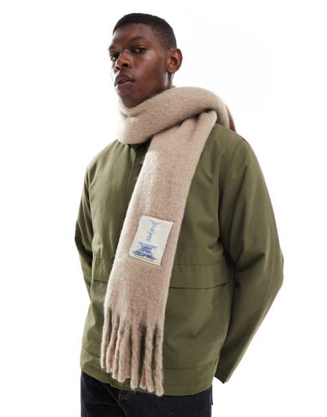 Jack & Jones chunky scarf in beige - view 1