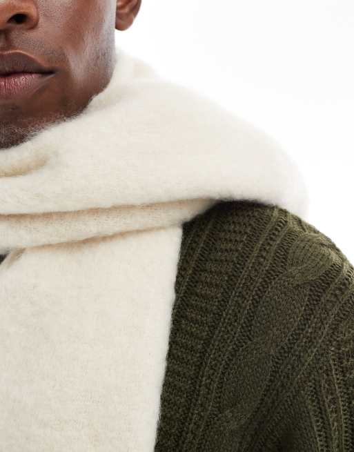 Jack & Jones chunky scarf in cream