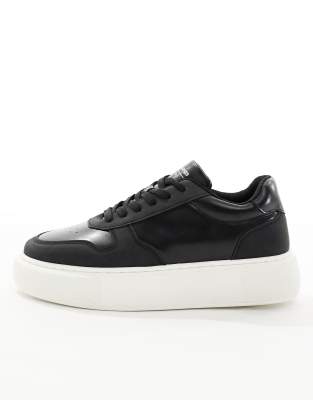 Jack & Jones Chunky Sneakers With Contrast Sole In Black