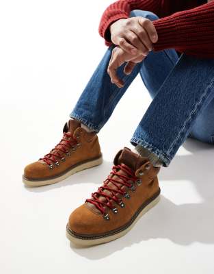 chunky suede hiker boot in tan-Brown