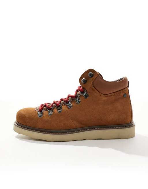 Jack & Jones chunky suede hiker boot in tan 