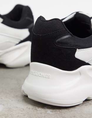 chunky black and white trainers