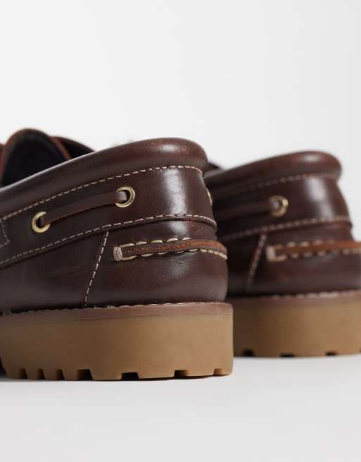 Jack & Jones – Ciemnobrązowe skórzane buty żeglarskie, 4 z 4