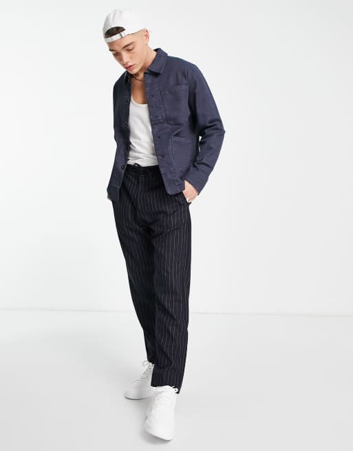 Jack & Jones – Ciemnoniebieska jeansowa kurtka koszulowa