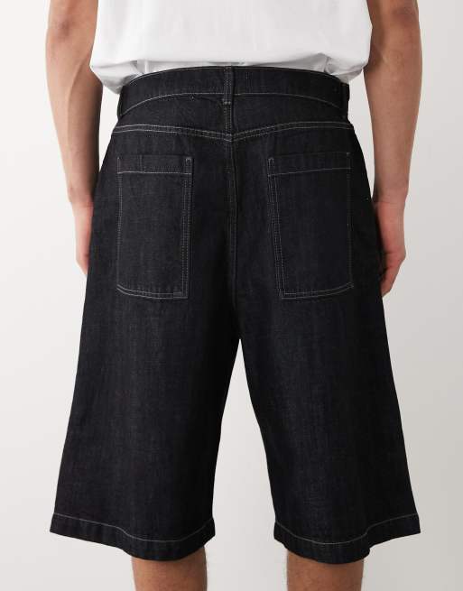 Jack & Jones – Ciemnoniebieskie szorty jeansowe z zakładkami, 4 z 5