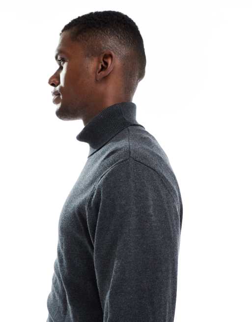 Jack & Jones – Ciemnoszary sweter z golfem, 4 z 5