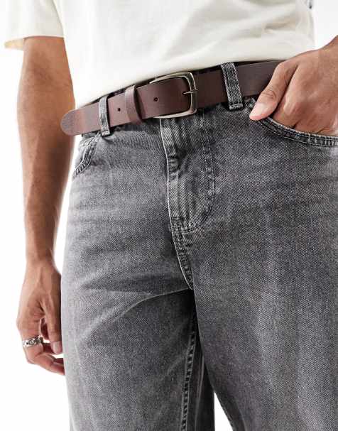 Jack & Jones - Cintura in pelle marrone - view 1