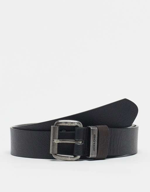 Jack & Jones - Cintura in pelle sintetica nera 