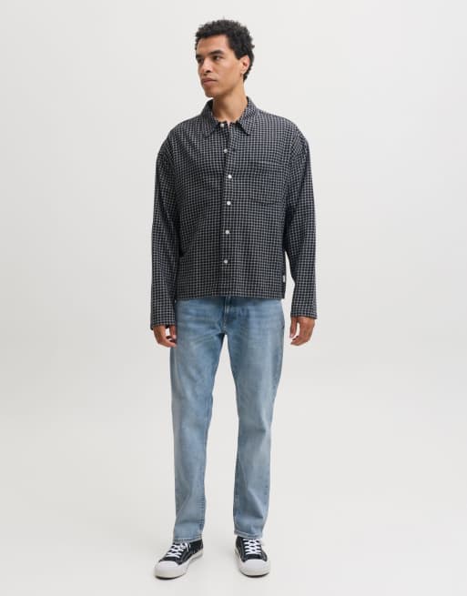 Jack & Jones Clark Jeans mit mittelhohem Bund in blauem Denim, 3 von 7