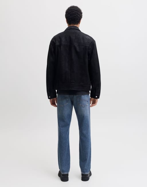 Jack & Jones Clark stonewashed Jeans mit mittlerer Leibhöhe und Tapered-Fit in blauem Denim, 2 von 7