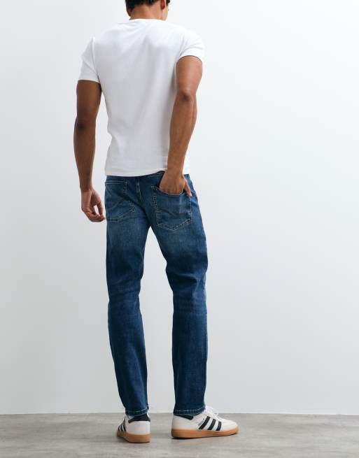 Jack & Jones Clark straight fit jeans in mid blue wash, 5 of 5