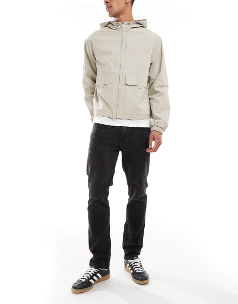 Jack & Jones – Clark – Svarta, tvättade, raka jeans - view 1