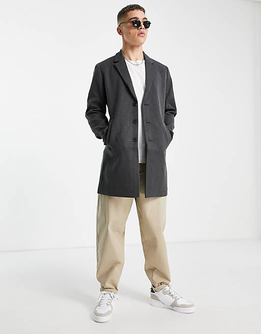 Jack & Jones classic smart coat in dark grey