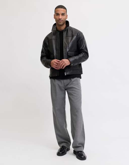 Jack & Jones Classic trousers in dark grey melange, 3 of 7