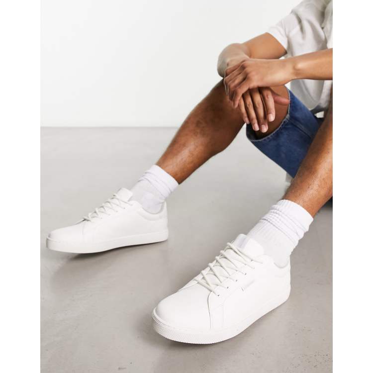 Jack & clean leather sneakers in white ASOS