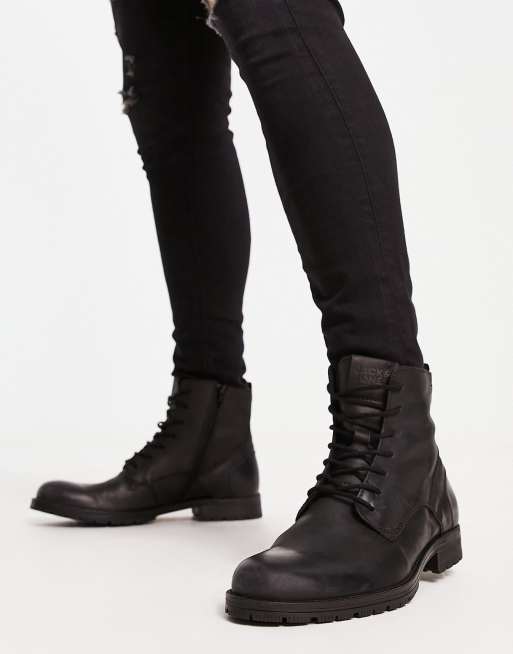 Jack jones black boots best sale