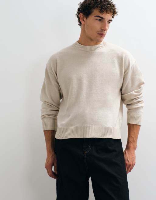 Jack & Jones cloud knit jumper in beige, 3 of 5