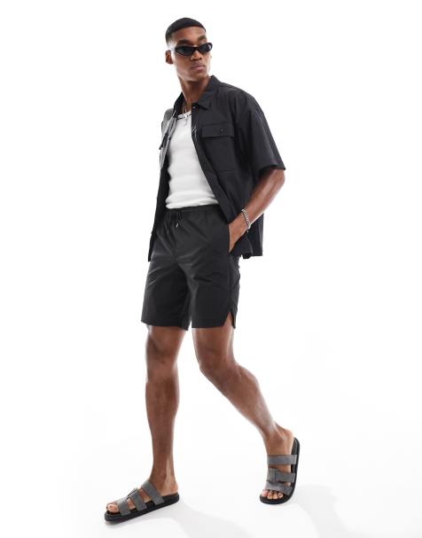 Jack & Jones co-ord nylon short in black - view 1
