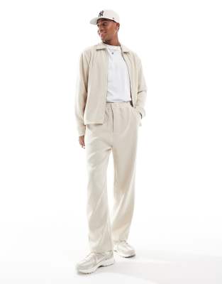 Jack & Jones Jack & Jones co-ord ribbed loose fit trouser in beige-Grey