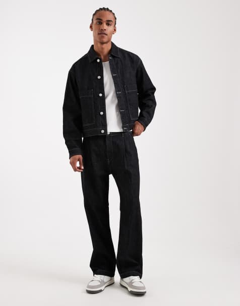 Jack & Jones co-ord Ted relaxed straight raw wash jeans in dark blue