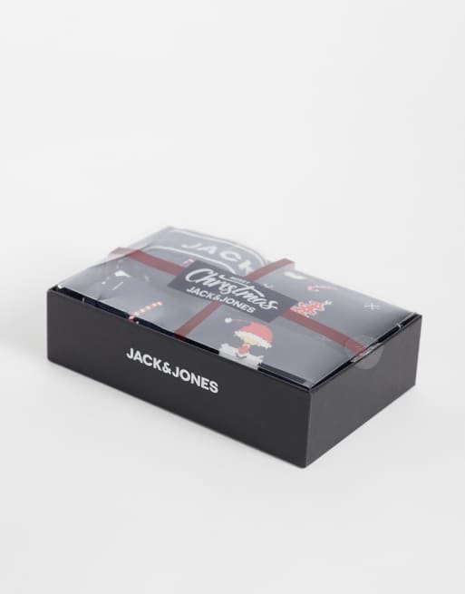Jack & Jones coffret cadeau Christmas caleçon et chaussettes bleu marine, 3 de 3