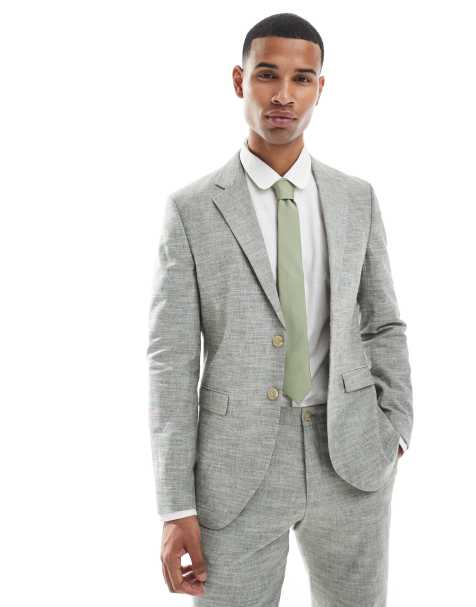 Jack & Jones - Colbert van linnenmix in groen - view 1