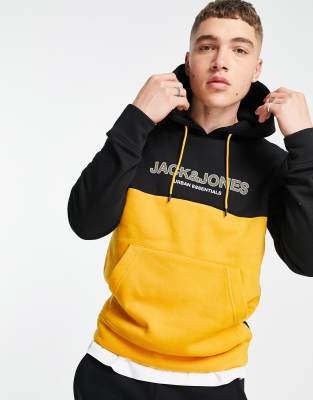 Jack and store jones yellow hoodie