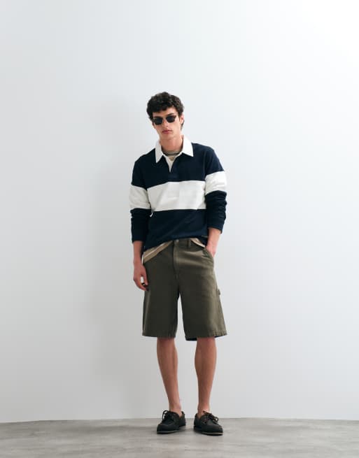Jack & Jones colorblock rugby top in navy and white, 2 of 5