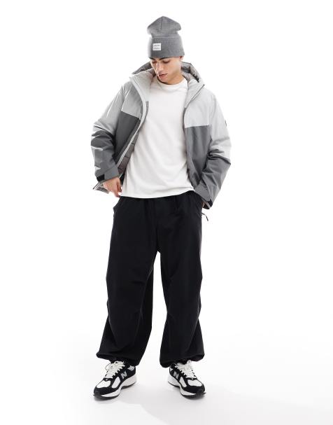 Jack & Jones colour block windbreaker in grey  - view 1