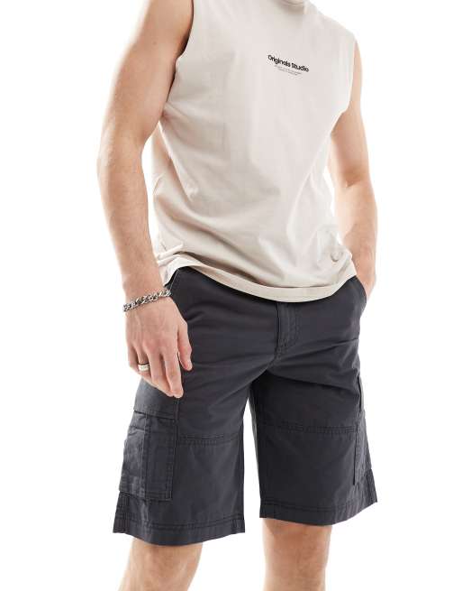 Jack & Jones - Confezione da 2 paia di pantaloncini cargo grigio chiaro e scuro 