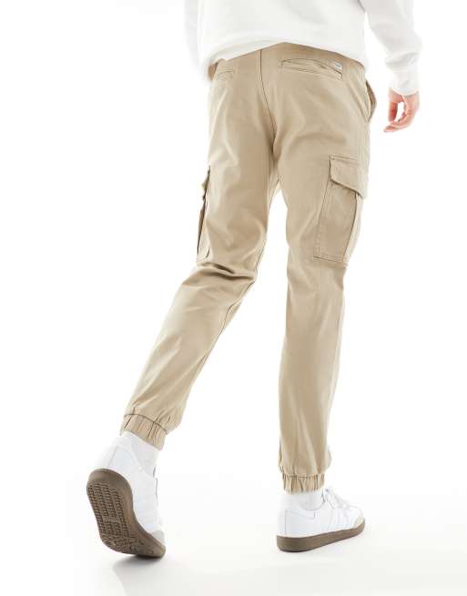 Jack & Jones - Confezione da 2 paia di pantaloni cargo beige e grigi con fondo elasticizzato, 2 di 5