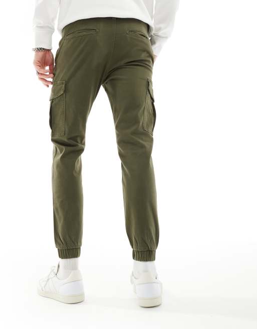 Jack & Jones - Confezione da 2 paia di pantaloni cargo neri e kaki con polsino, 5 di 5
