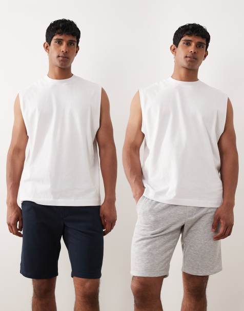 Jack & Jones - Confezione da 2 pantaloncini grigi e neri in jersey - view 1