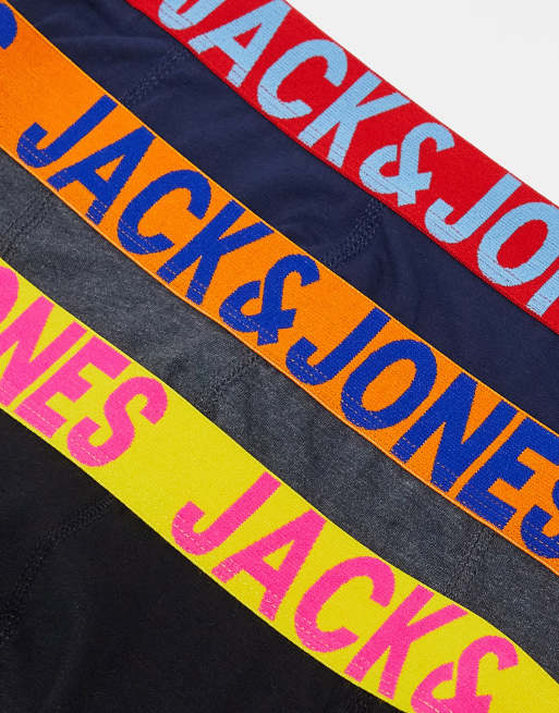 Jack & Jones - Confezione da 3 boxer aderenti con vita colorata a contrasto , 3 di 4