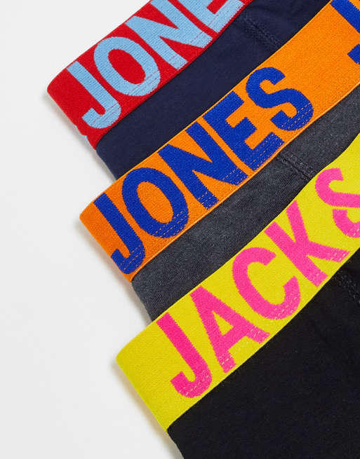 Jack & Jones - Confezione da 3 boxer aderenti con vita colorata a contrasto , 4 di 4