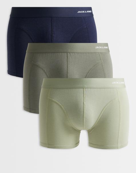 Jack & Jones - Confezione da 3 boxer aderenti in bambù blu navy e verde - view 1