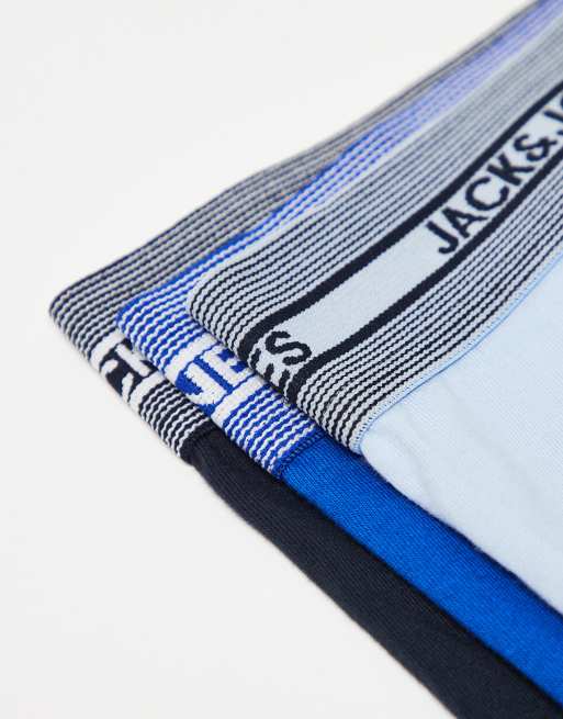 Jack & Jones - Confezione da 3 boxer aderenti in tonalità blu con logo, 2 di 3