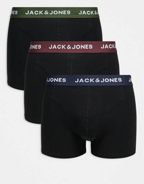 Jack & Jones - Confezione da 3 boxer aderenti neri con fascia in vita colorata - view 1