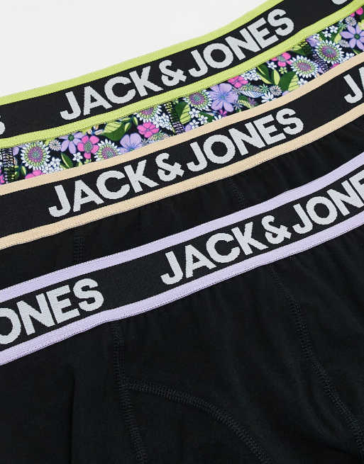 Jack & Jones - Confezione da 3 boxer aderenti neri e a fiori, 2 di 4