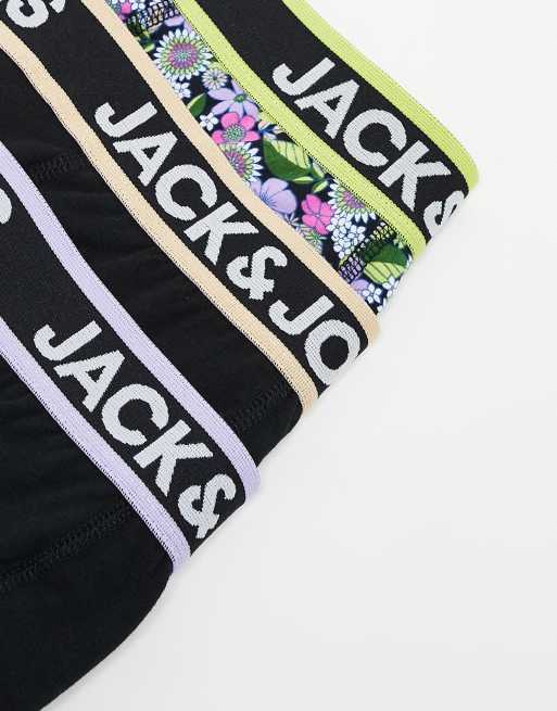 Jack & Jones - Confezione da 3 boxer aderenti neri e a fiori, 4 di 4
