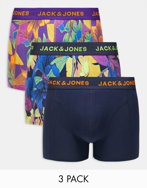 Jack & Jones - Confezione da 3 boxer aderenti vivaci a fiori