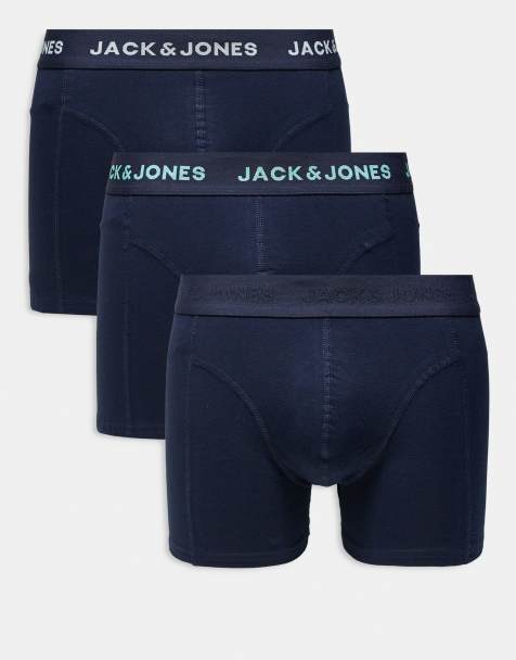 Jack & Jones - Confezione da 3 boxer blu navy con fascia in vita a contrasto - view 1